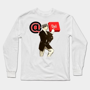 Mr @ hits the Delete button Long Sleeve T-Shirt